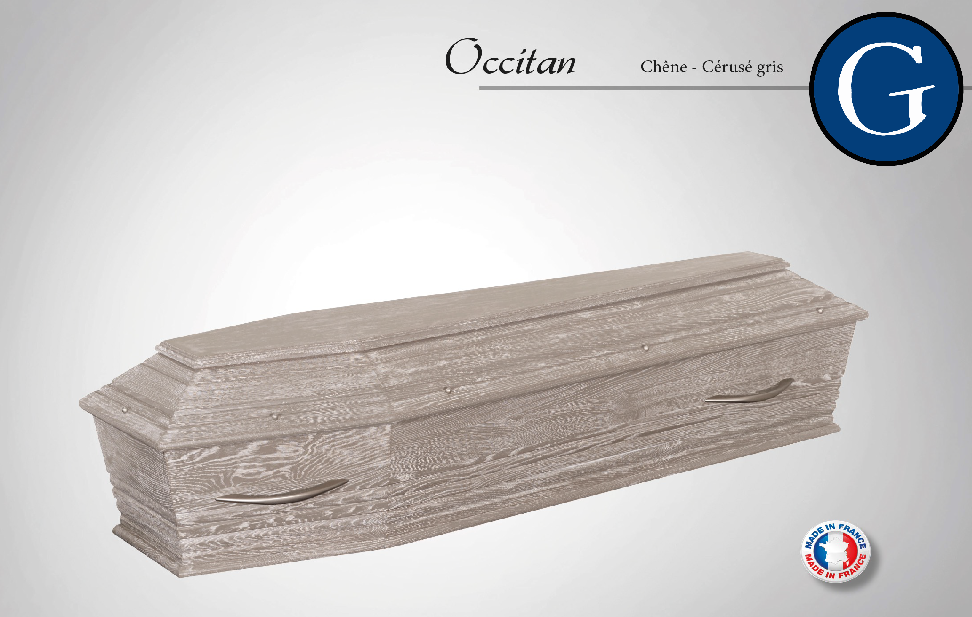 Cercueil Occitan - Chêne cerusé gris