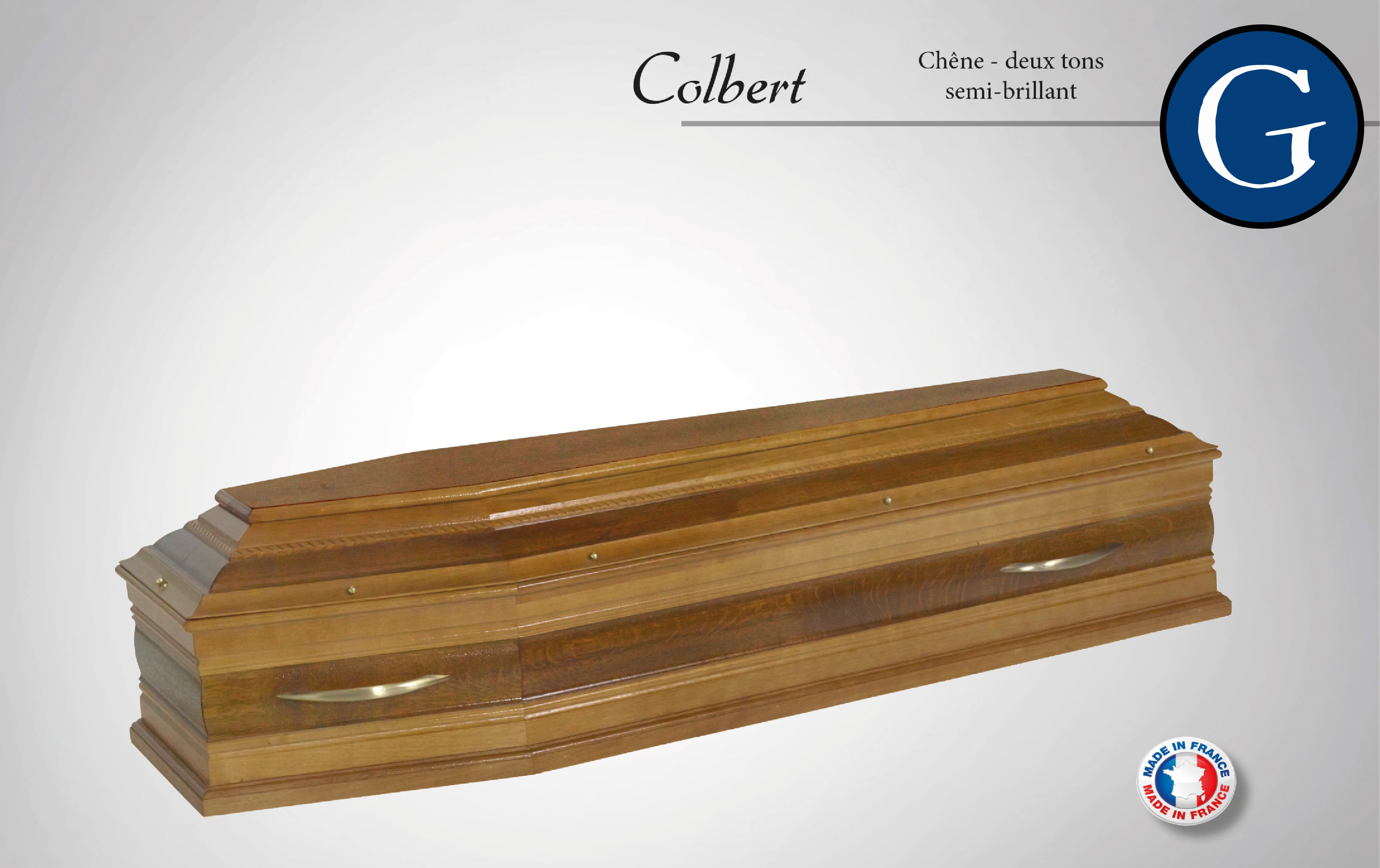 Cercueil Colbert - Chêne deux tons semi-brillant