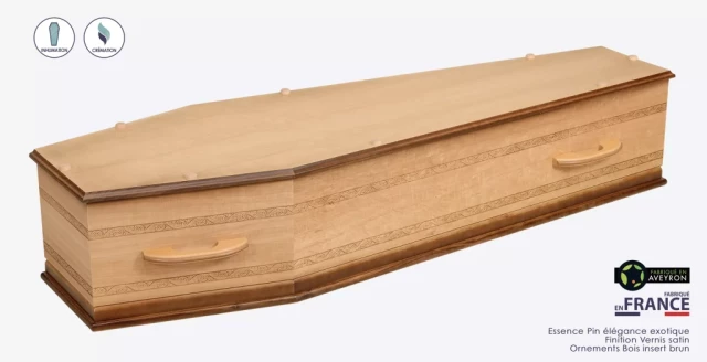 Cercueil Crémation - Pin élégance exotique
