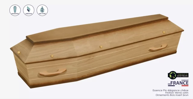 Cercueil Crémation - Pin élégance chêne
